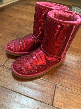 UGG Australia Pink Sequin Short Boots 8 US 1006739